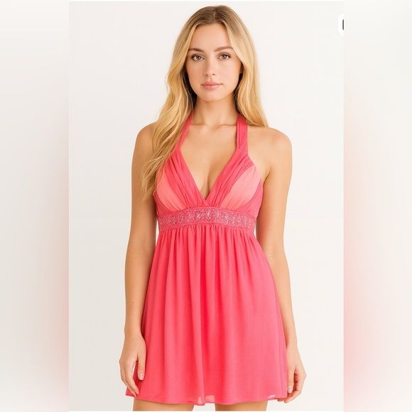 Rampage, Barbiecore, Y2K, prom, party evening dress, embroidery beads sequins - Picture 1 of 9